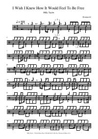 Drum score: Billy Taylor - I Wish I Knew How It Would Feel To Be Free