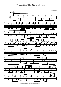 Drum score: Saosin - Translating The Name (Live)