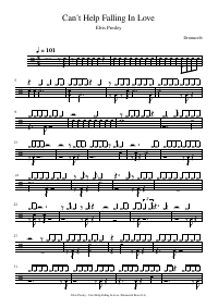 Drum score: Elvis Presley - Can´t Help Falling In Love