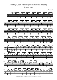 Drum score: Brooks & Dunn - Johnny Cash Junkie (Buck Owens Freak)