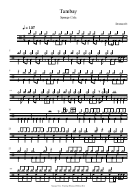 Drum score: Sponge Cola - Tambay