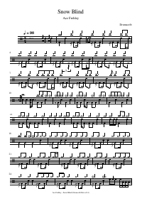Drum score: Ace Frehley - Snow Blind