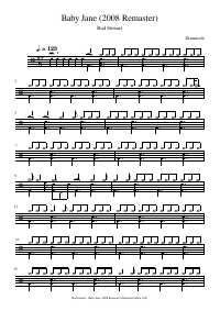 Drum score: Rod Stewart - Baby Jane (2008 Remaster)