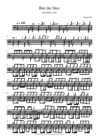 Drum score: Claw Boys Claw - Bite the Dice