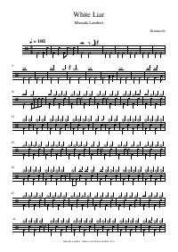 Drum score: Miranda Lambert - White Liar