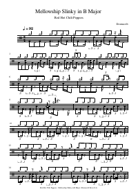Drum score: Red Hot Chili Peppers - Mellowship Slinky in B Major