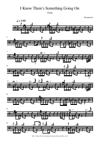 Drum score: Frida - I Know There's Something Going On