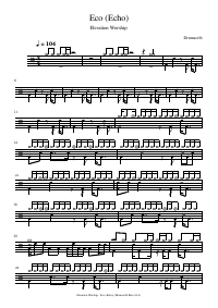 Drum score: Elevation Worship - Eco (Echo)