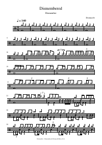 Drum score: Dismember - Dismembered