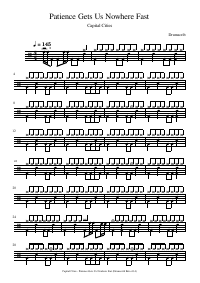 Drum score: Capital Cities - Patience Gets Us Nowhere Fast