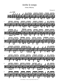 Drum score: Johnny Hallyday - Arrête le temps