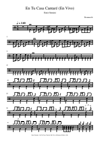 Drum score: Emir Sensini - En Tu Casa Cantaré (En Vivo)