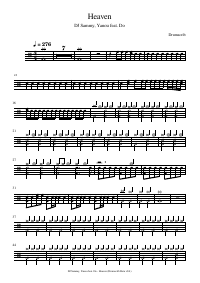 Drum score: DJ Sammy, Yanou feat. Do - Heaven