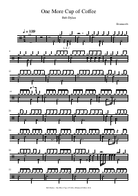 Drum score: Bob Dylan - One More Cup of Coffee