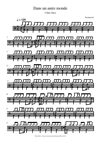 Drum score: Céline Dion - Dans un autre monde