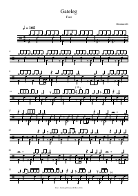 Partitura de batería: Fust - Gateleg