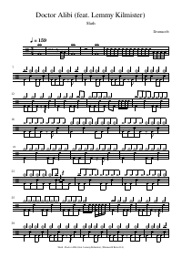 Drum score: Slash - Doctor Alibi (feat. Lemmy Kilmister)