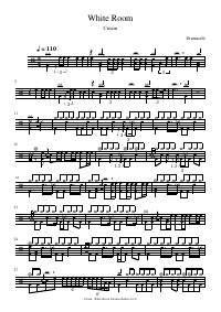 Drum score: Cream - White Room