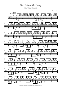Drum score: Fine Young Cannibals - She Drives Me Crazy
