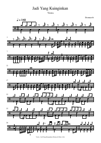 Drum score: Vierra - Jadi Yang Kuinginkan