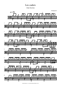 Drum score: Alain Souchon - Les cadors