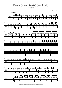Drum score: Aaron Smith - Dancin (Krono Remix) (feat. Luvli)