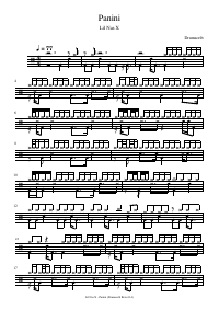Partitura de batería: Lil Nas X - Panini