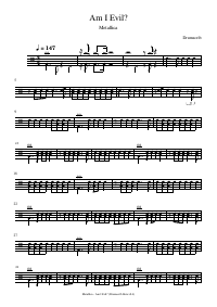 Drum score: Metallica - Am I Evil?