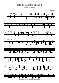Drum score: Nadhif Basalamah - kota ini tak sama tanpamu