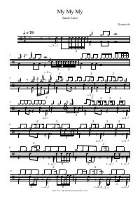 Drum score: Jamie Lono - My My My