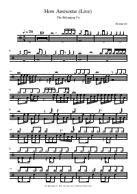 Drum score: The Belonging Co - How Awesome (Live)