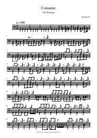 Drum score: The Warning - Consume