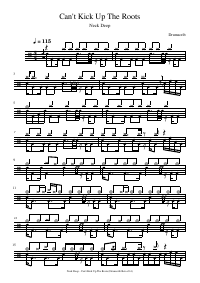 Drum score: Neck Deep - Can't Kick Up The Roots