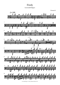 Drum score: Loveworld Singers - Freely