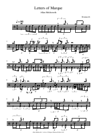 Drum score: Allan Holdsworth - Letters of Marque