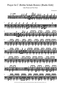 Partition de batterie&nbsp;: Lilly Wood and The Prick - Prayer In C (Robin Schulz Remix) [Radio Edit]