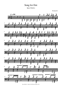 Drum score: Space Raiders - Song for Dot
