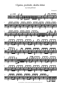 Drum score: my dead girlfriend - 12gatsu, poolside, ukabu shitai