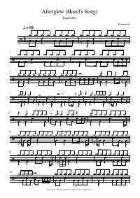 Drum score: Dayseeker - Afterglow (Hazel's Song)