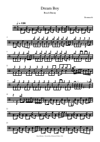 Drum score: Beach Bunny - Dream Boy