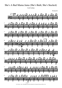 Drum score: Carl Carlton - She's A Bad Mama Jama (She's Built, She's Stacked)