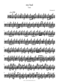 Drum score: bunii - my bad