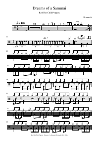 Drum score: Red Hot Chili Peppers - Dreams of a Samurai