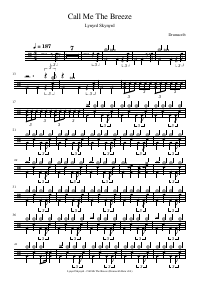 Drum score: Lynyrd Skynyrd - Call Me The Breeze