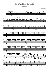 Drum score: Calabrese - He Who Flees the Light
