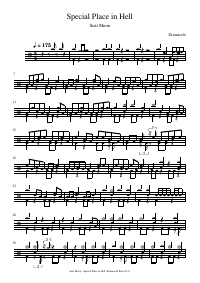 Drum score: Suzi Moon - Special Place in Hell