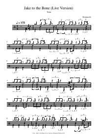 Drum score: Toto - Jake to the Bone (Live Version)