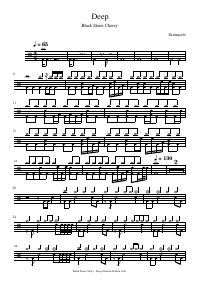 Drum score: Black Stone Cherry - Deep