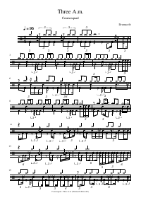 Drum score: Cosmosquad - Three A.m.