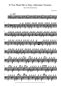Drum score: Sly & The Family Stone - If You Want Me to Stay (Alternate Version)
